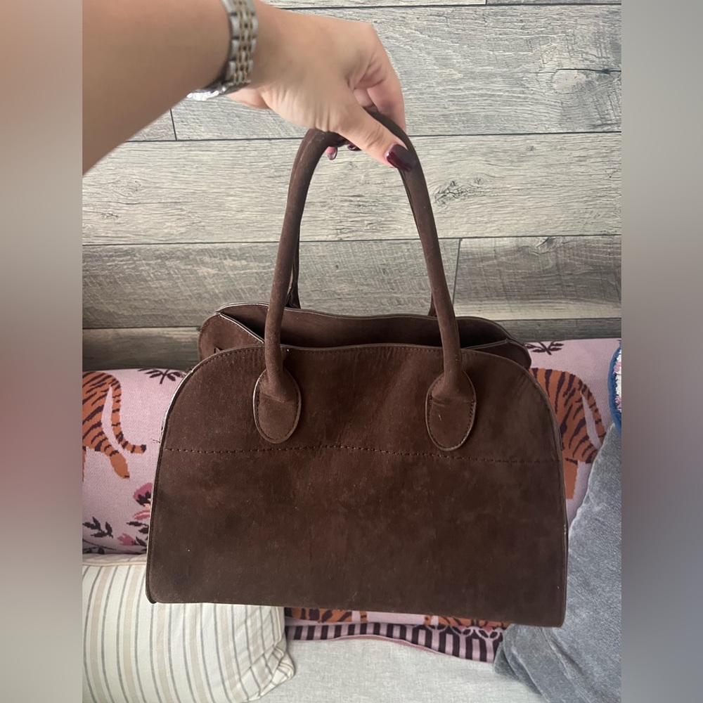 Faux suede tote bag
